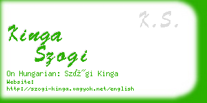 kinga szogi business card